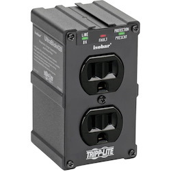 Tripp Lite by Eaton Isobar 2-Outlet Surge Protector, Direct Plug-In, 1410 Joules, Diagnostic LEDs, Black Metal Housing