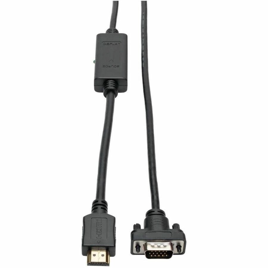 Eaton Tripp Lite Series HDMI to VGA Active Adapter Cable (HDMI to Low-Profile HD15 M/M), 3 ft. (0.9 m), TAA