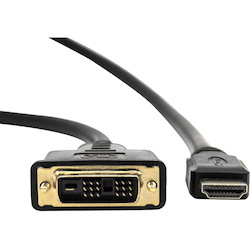 Rocstor Premium HDMI to DVI-D Cable - M/M - 3 ft - 1 x DVI-D Male - 1 x Male HDMI - DVI/HDMI for Notebook, Audio/Video Device, Home Theater System, Digital Signage Display, Desktop Computer - 3 ft (1m) - 1 x DVI-D (Single-Link) Male Digital Video - 1 x HDMI (Type A) Male Digital Audio/Video - Gold Plated Connector - Shielding - Black HDMI MALE TO DVI-D 18+1 MALE
