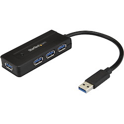 StarTech.com 4 Port USB 3.0 Hub SuperSpeed 5Gbps w/ Fast Charge - Portable USB 3.2 Gen 1 (5Gbps) Type-A Laptop/Desktop Hub - USB Bus/Self Powered