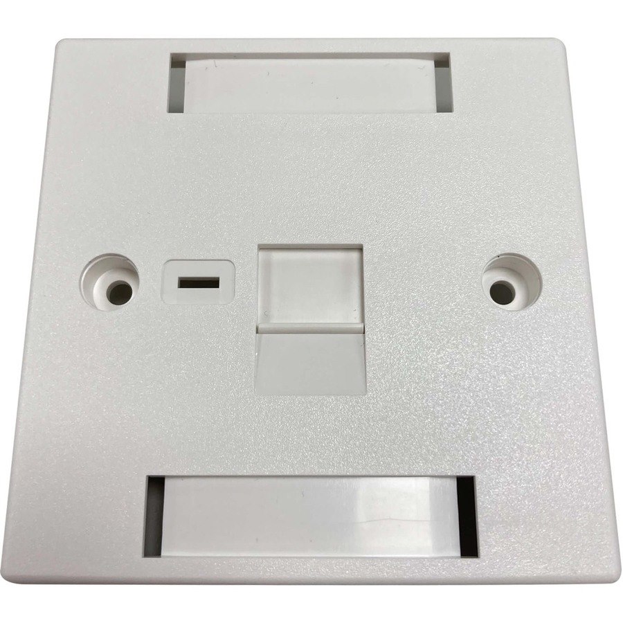 Eaton Tripp Lite Series 1-Port UK-Style Keystone Wall Plate, Unloaded Shuttered Module, Icon Tab, White, TAA