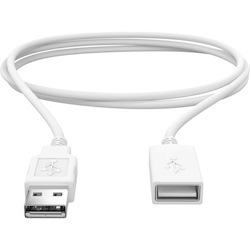 CTA Digital 6-Foot Male to Female USB 2.0 Cable (White)