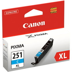 Canon CLI-251XL Original High Yield Inkjet Ink Cartridge - Cyan - 1 Pack
