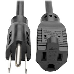 Eaton Tripp Lite Series Power Extension Cord, NEMA 5-15P to NEMA 5-15R - 10A, 120V, 18 AWG, 3 ft. (0.91 m), Black