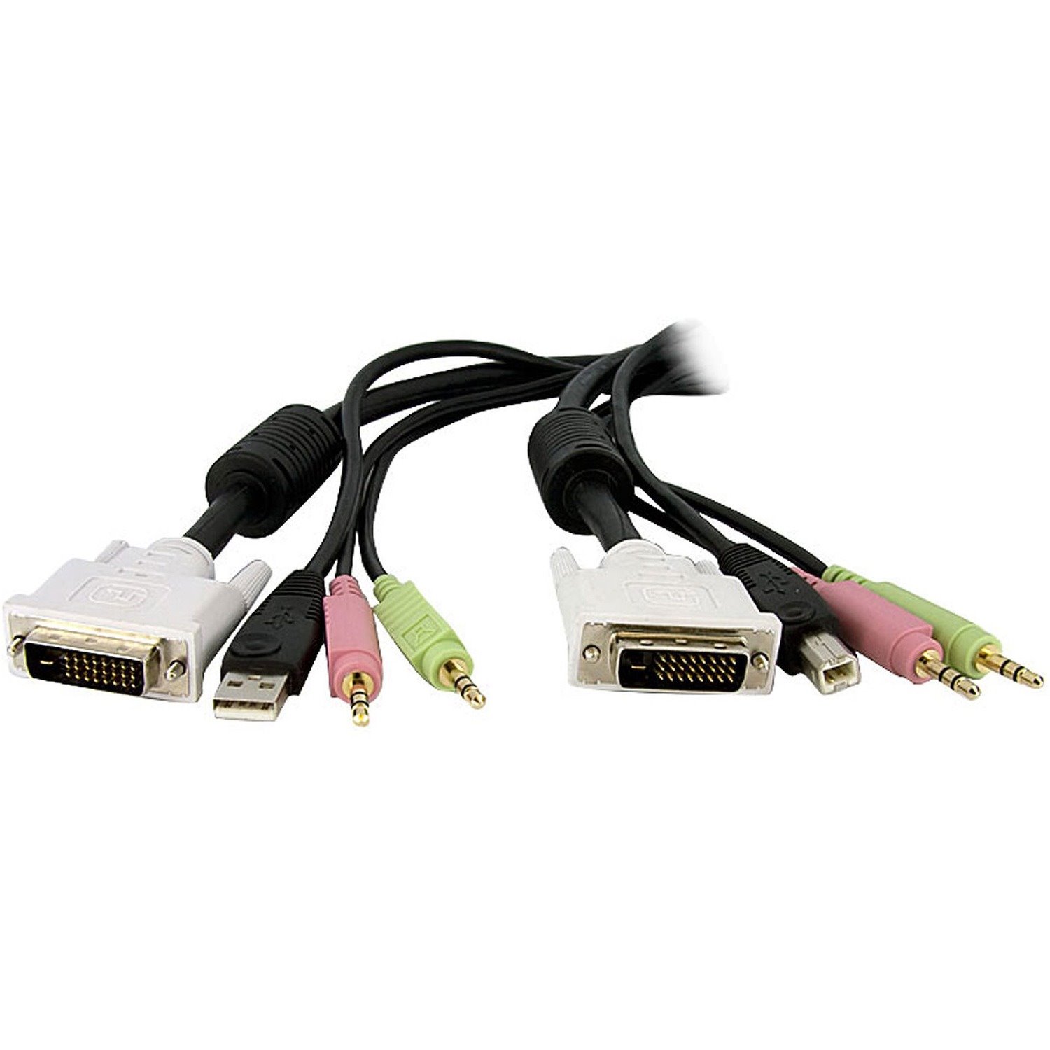 StarTech.com 10 ft 4-in-1 USB DVI KVM Switch Cable with Audio