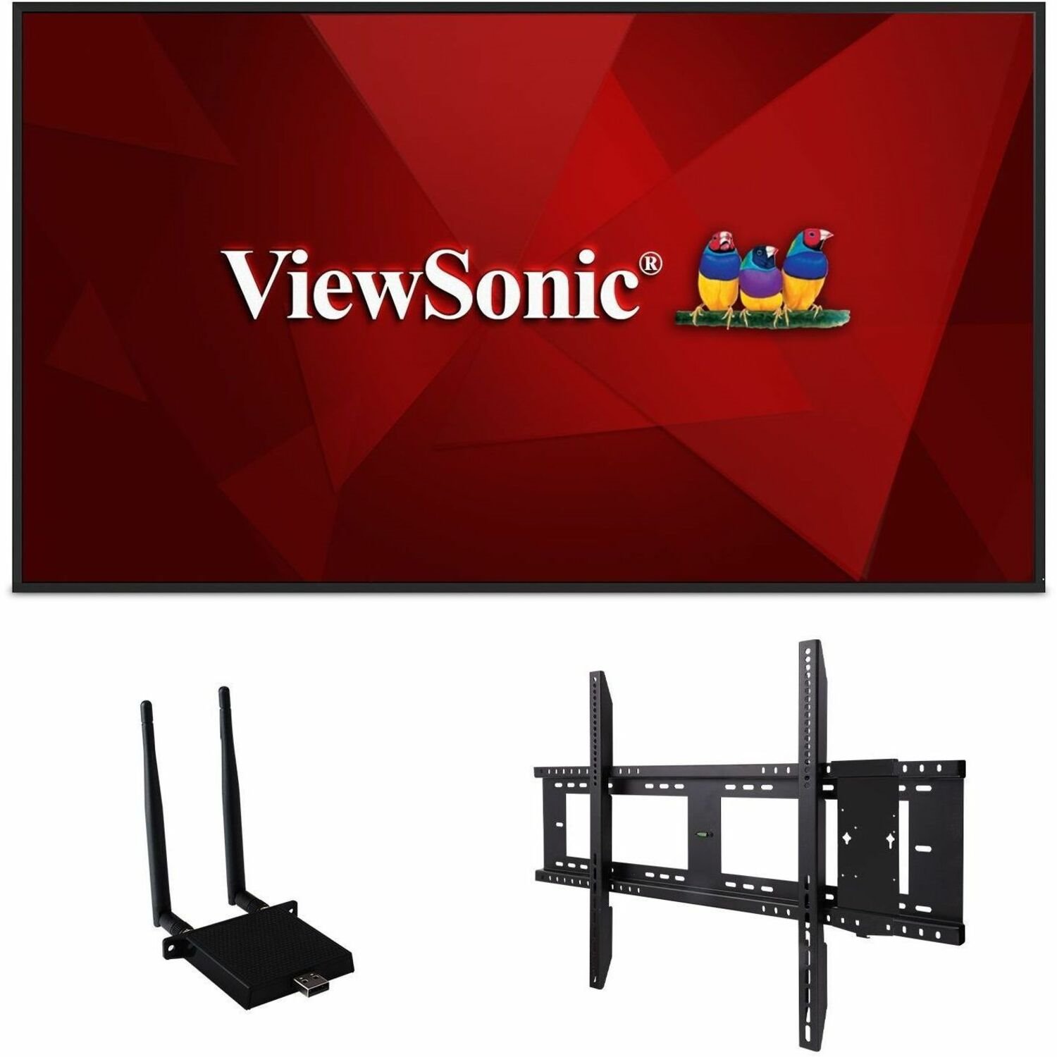 ViewSonic Commercial Display CDE7530-E1 - 4K, Integrated Software, WiFi Adapter and Fixed Wall Mount - 450 cd/m2 - 75"