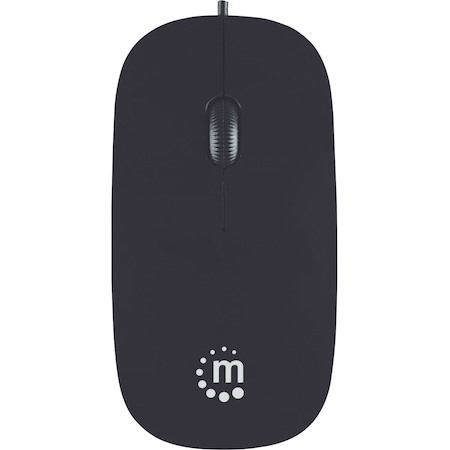 Manhattan USB Optical Mouse with Scroll Wheel, 1000dpi, Black