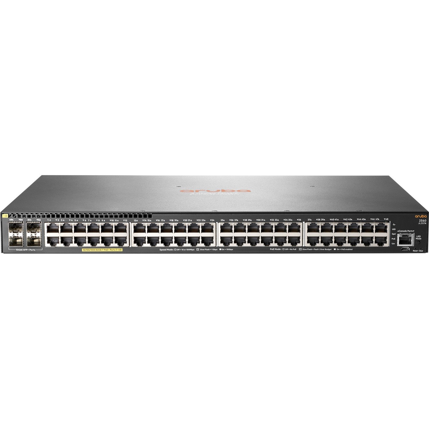 HPE 2540 2540 48G PoE+ 4SFP+ 48 Ports Manageable Ethernet Switch - Gigabit Ethernet, 10 Gigabit Ethernet - 1000Base-X, 10/100/1000Base-T, 10GBase-X