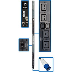 Tripp Lite by Eaton PDU 16.2kW 208V 3PH Switched PDU - LX Interface Gigabit 18 Outlets IEC 309 60A Blue Input Outlet Monitoring LCD 1.8 m Cord 0U 1.8 m Height TAA