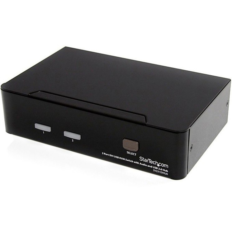 StarTech.com 2 Port DVI + USB KVM Switch with Audio - KVM switch - USB 2.0 Hub - 2 ports - 1 local user - 1U