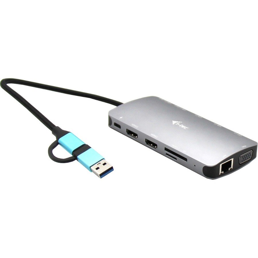 i-tec USB Type C Docking Station for Notebook/Tablet/Monitor - Memory Card Reader - SD - 100 W - Grey
