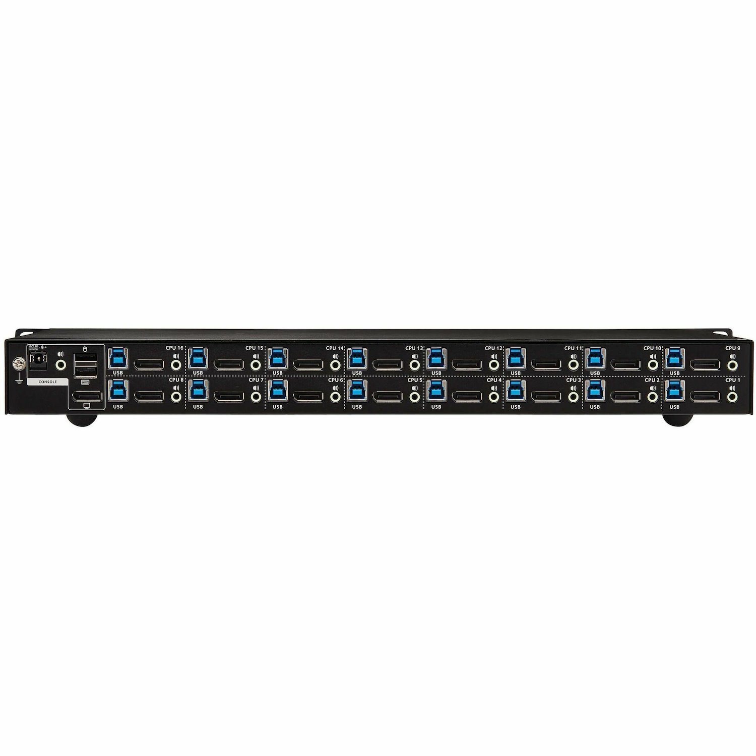 Tripp Lite by Eaton 16-Port DisplayPort/USB KVM Switch with Audio/Video and USB Peripheral Sharing, 4K 60 Hz, 1U Rack-Mount, TAA