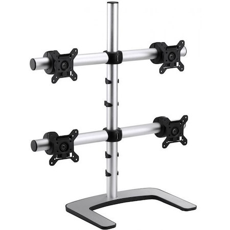 Atdec quad/triple/dual/single monitor desk mount - Freestanding base - Loads up to 17.6lb flat or 13.5lb curved - VESA 75x75, 100x100
