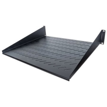 Intellinet Network Solutions 19" Cantilever Shelf, 2U, 2-Point Front Mount, 400mm Depth, Vented, Max 25kg, Black, Three Year Warranty