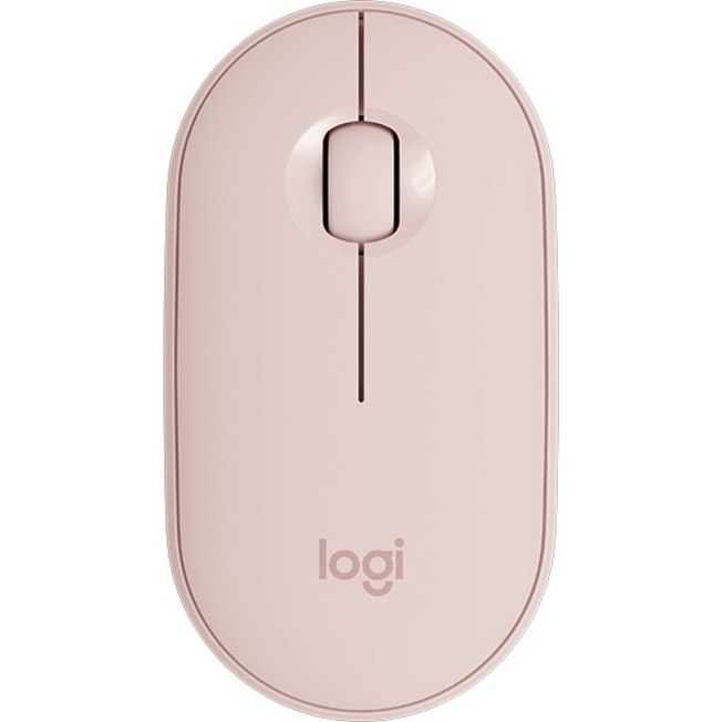 Logitech Pebble M350 Mouse - Bluetooth/Radio Frequency - USB - Optical - 3 Button(s) - Rose