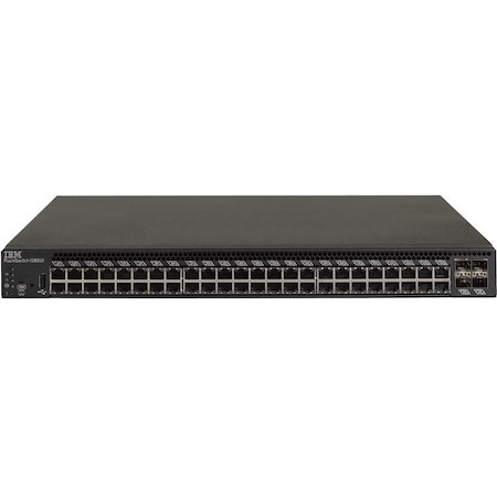 Lenovo RackSwitch G8052 48 Ports Manageable Ethernet Switch - Gigabit Ethernet, 10 Gigabit Ethernet - 1000Base-X, 1000Base-SX, 1000Base-LX, 1000Base-T, 10GBase-SR, 10GBase-LR, 10GBase-ER