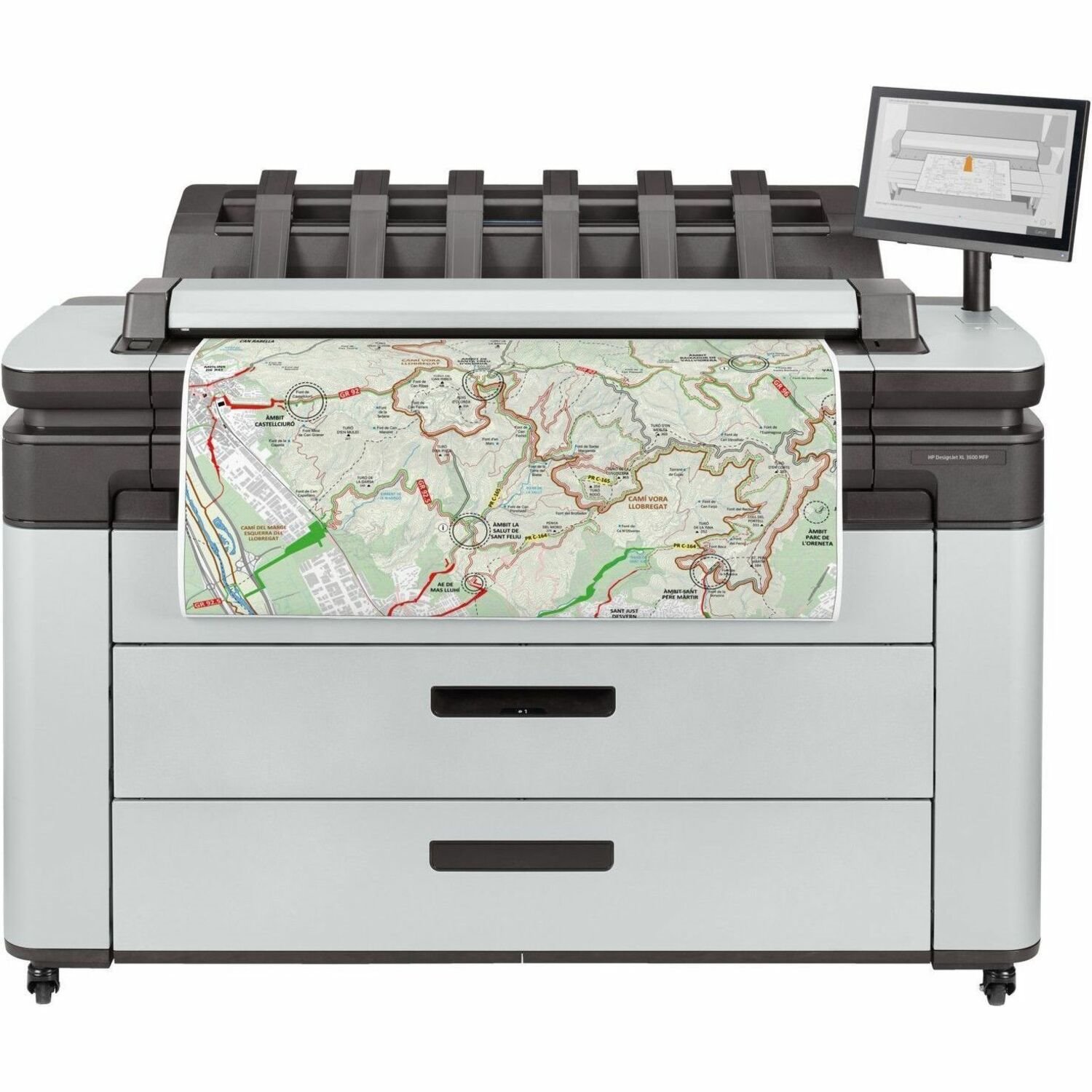 HP DesignJet XL 3600dr PostScript A1 Inkjet Large Format Printer - Includes Printer, Scanner, Copier - 914.40 mm (36") Print Width - Colour