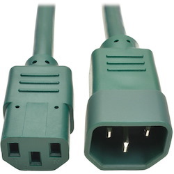 Eaton Tripp Lite Series PDU Power Cord, C13 to C14 - 10A, 250V, 18 AWG, 3 ft. (0.91 m), Green