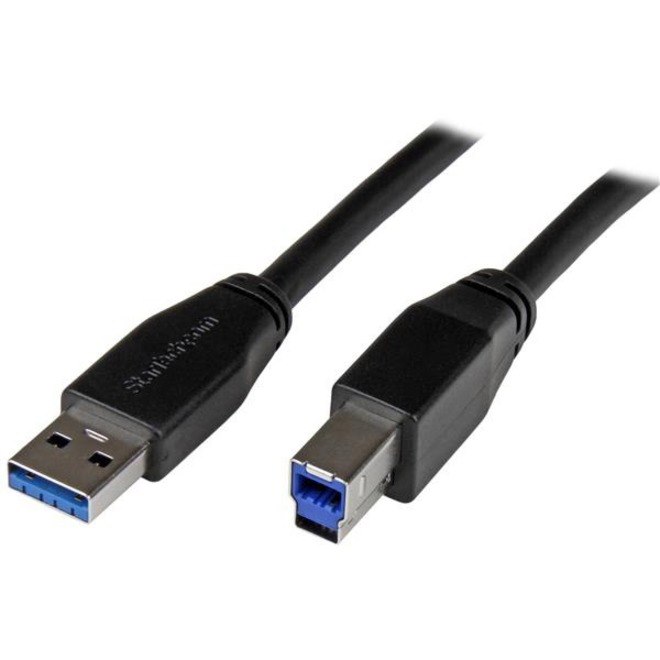 StarTech.com 5m 15 ft Active USB 3.0 USB-A to USB-B Cable - M/M - USB A to B Cable - USB 3.1 Gen 1 (5 Gbps)