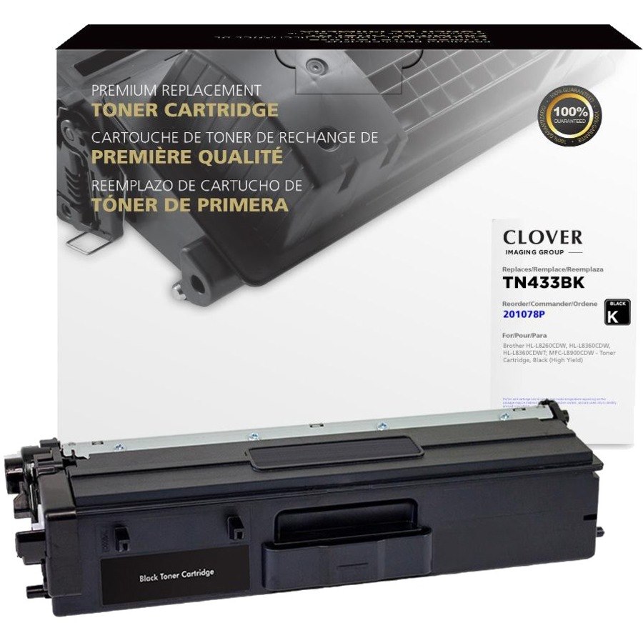 Clover Technologies Remanufactured High Yield Laser Toner Cartridge - Alternative for Brother TN433BK - Black Pack