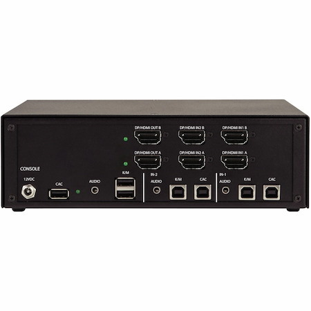 Black Box Secure NIAP 4.0 Certified KVM Switch - FlexPort HDMI/DisplayPortAudio, USB, CAC Support