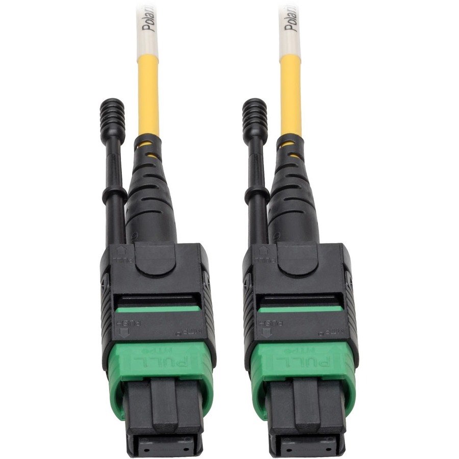 Eaton Tripp Lite Series MTP/MPO (APC) Singlemode Patch Cable (F/F), 12 Fiber, 40/100 GbE, QSFP+ 40GBASE-PLR4, Plenum, Push/Pull Tab, Yellow, 7 m (23 ft.)