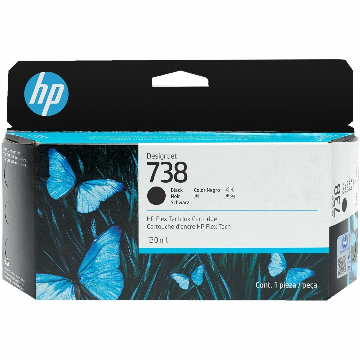 HP 738 Original Inkjet Ink Cartridge - Black Pack