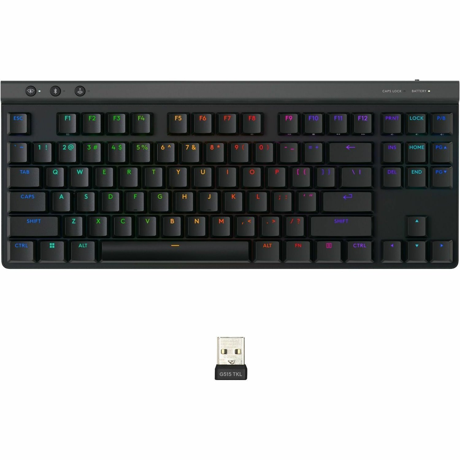 Logitech G515 LIGHTSPEED TKL Low Profile Wireless Gaming Keyboard, LIGHTSYNC RGB, Thin Tenkeyless Design, PBT Keycaps, Tactile (Brown) Mechanical Switches, Black