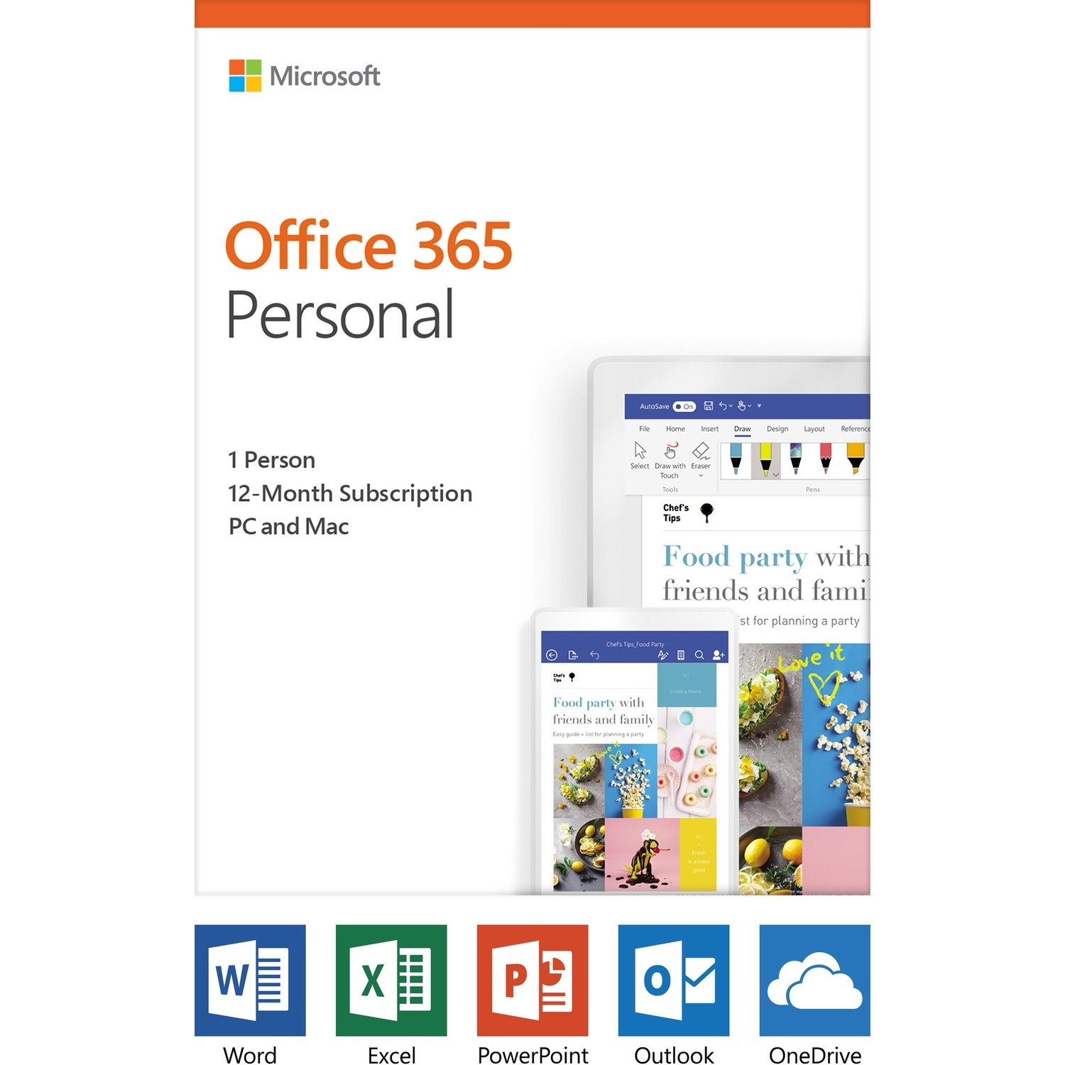 Microsoft 365 Personal - Subscription License - 1 PC/Mac, 1 Person - 12 Month