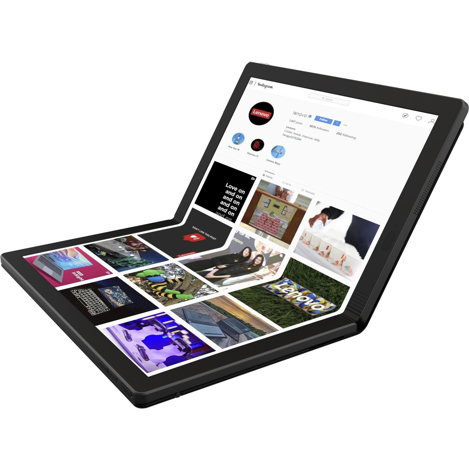 Lenovo ThinkPad X1 Fold 20RK000PUS Tablet - 13.3" QXGA - Intel - 8 GB - 256 GB SSD - Windows 10 Home 64-bit - Black