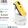 Socket Mobile SocketScan&reg; S730, Laser Barcode Scanner, Yellow & White Charging Dock