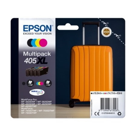 Epson DURABrite Ultra 405XL Original High (XL) Yield Inkjet Ink Cartridge - Multi-pack - Black, Cyan, Magenta, Yellow - 4 / Pack