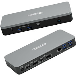 Plugable Dual 4K USB-C Chromebook Docking Station, Google Certified Chromebook Compatible, 60W Driverless Charging Dock
