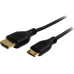 StarTech.com 6ft Mini HDMI to HDMI Cable with Ethernet, 4K 30Hz High Speed Slim Mini HDMI 1.4 (Type-C) Device to HDMI Adapter Cable/Cord