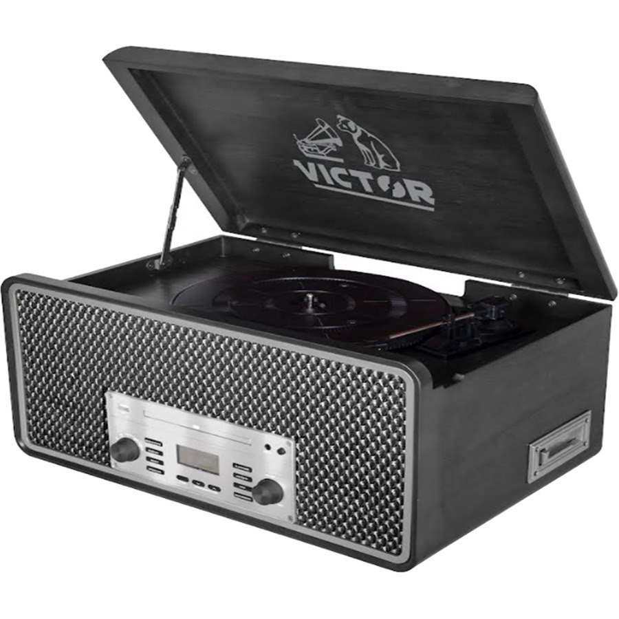 VICTOR Monument 8-in-1 Three Speed Turntable with Dual Bluetooth - Graphite