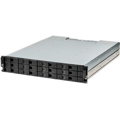 Seagate 3005 2U12 12G RAID Array Storage System Enclosure - Fiber Channel or iSCSI SFP+, supports 3.5" and small form factor (SFF) 2.5" Exos Hard Drives (HDD) and Nytro Solid State Flash Drives (SSD), 1m deep, dual intelligent controllers, ADAPT rebuild