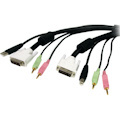 StarTech.com 15 ft 4-in-1 USB DVI KVM Switch Cable w/ Audio & Microphone