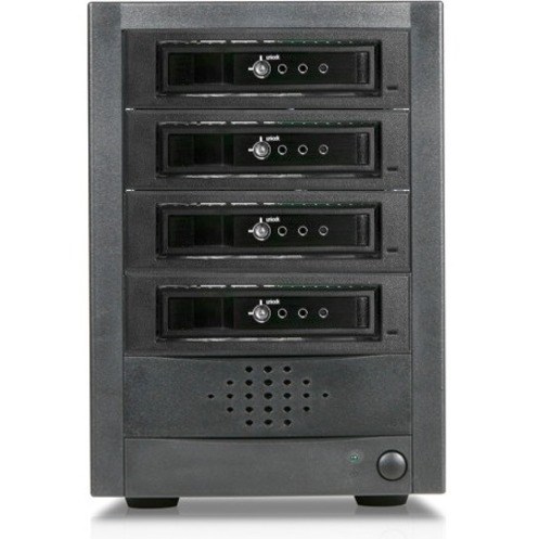 RAIDage JAGE5BT4-T7DE Drive Enclosure 12Gb/s SAS, SATA/600 - Mini-SAS HD Host Interface Tower - Black