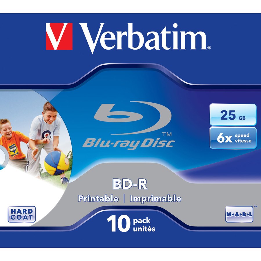 Verbatim 43713 Blu-ray Recordable Media - BD-R - 6x - 25 GB - 10 Pack Jewel Case