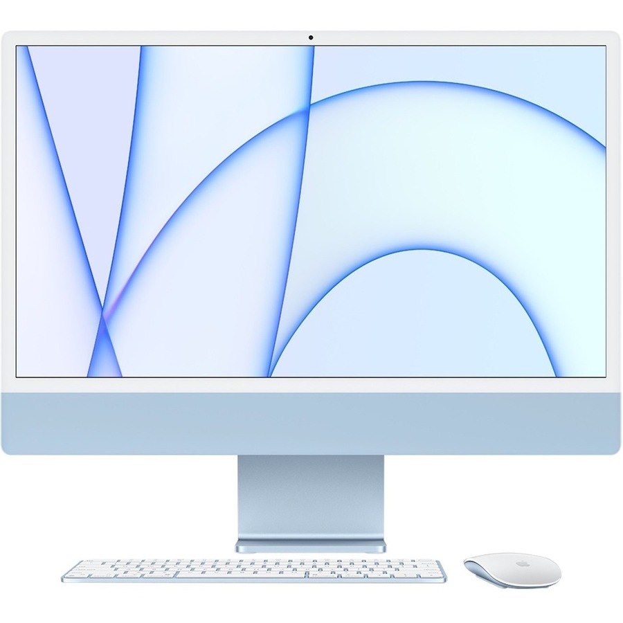 Apple iMac MJV93X/A All-in-One Computer - Apple M1 Octa-core (8 Core) - 8 GB RAM - 256 GB SSD - 61 cm (24") 4.5K 4480 x 2520 - Desktop - Blue