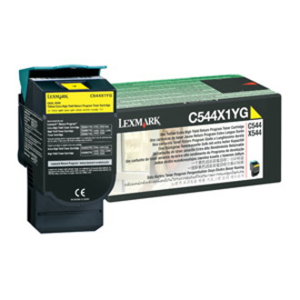 Lexmark 0C544X1YG Original Laser Toner Cartridge - Yellow Pack