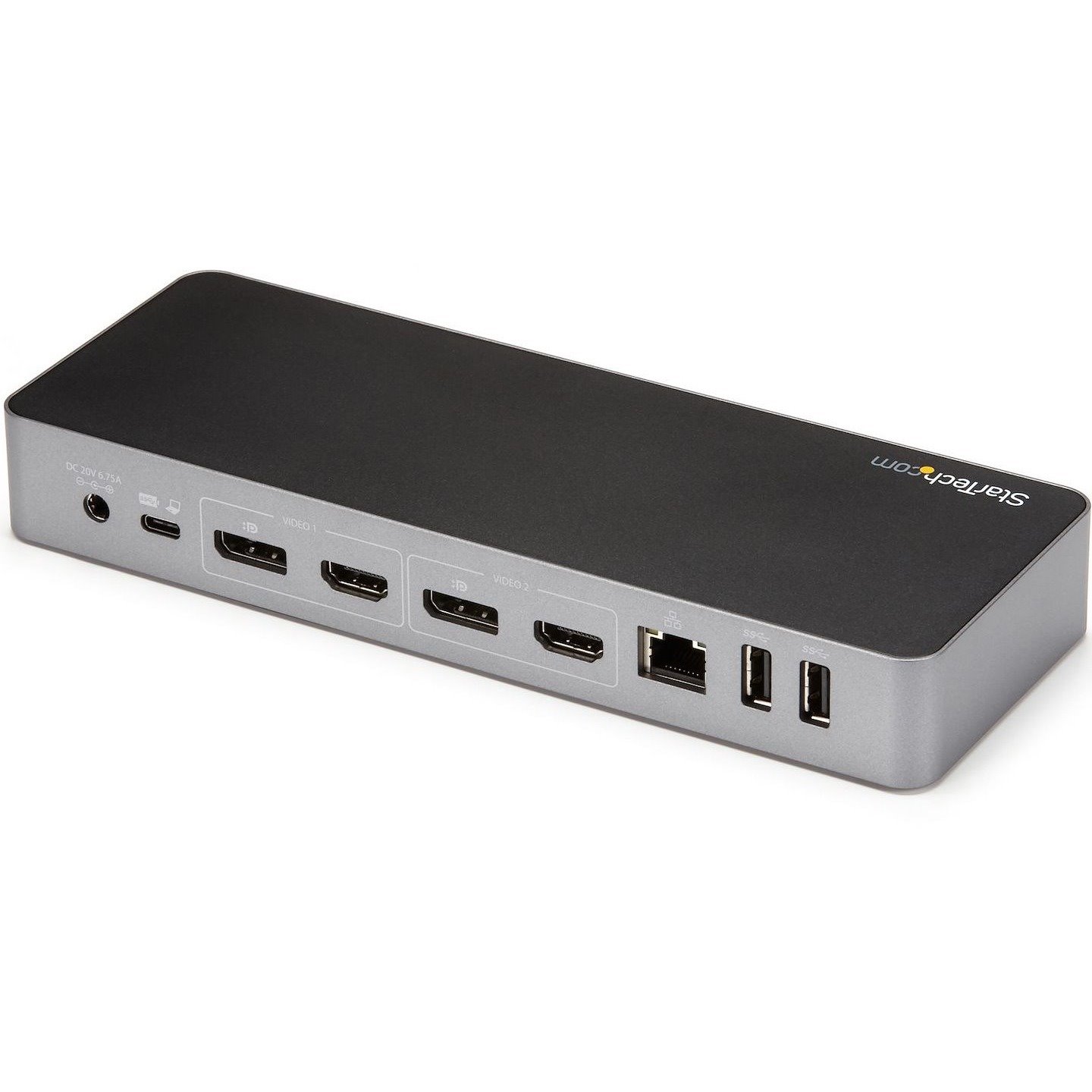 StarTech.com USB-C & USB-A Dock - Hybrid Universal Laptop Docking Station with Dual Monitor Display 4K 60Hz HDMI & DisplayPort - 60W PD