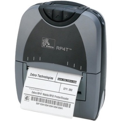 Zebra P4T Thermal Transfer Printer - Monochrome - Portable - Label Print - USB - Serial - Bluetooth - Battery Included