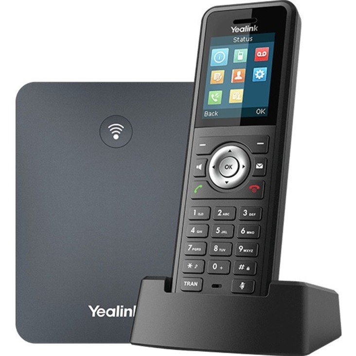Yealink W79P IP Phone - Cordless - Corded - DECT, Bluetooth - Wall Mountable, Desktop - Black, Classic Gray