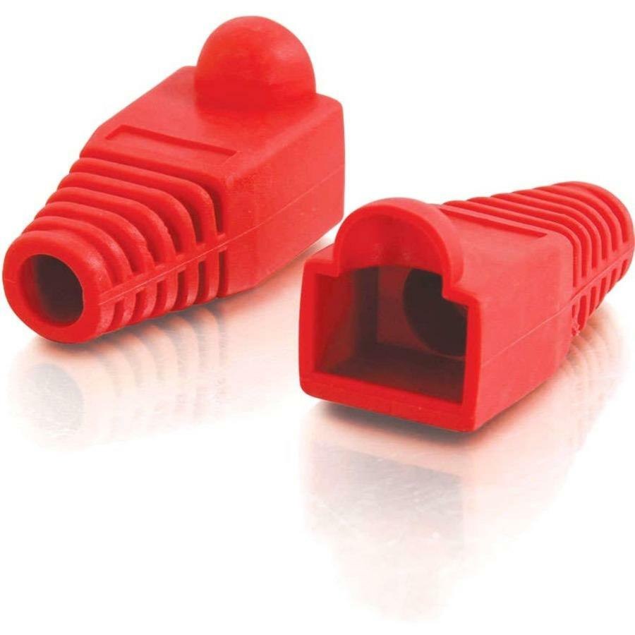 C2G RJ45 Snagless Ethernet Cable Boot Cover (5.5mm OD) - 50 Pack - Red