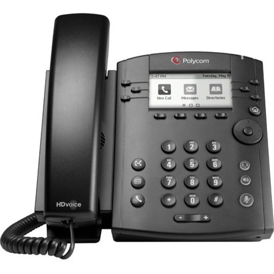Poly VVX 301 IP Phone - Corded - Wall Mountable - Black