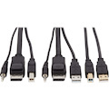 Tripp Lite by Eaton DisplayPort KVM Cable Kit - DP USB 3.5 mm Audio (3xM/3xM) + USB (M/M) 4K 4:4:4 10 ft. (3.05 m) Black