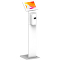 CTA Digital Premium Locking Floor Stand Kiosk with Automatic Soap Dispenser (White)
