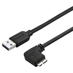 StarTech.com 0.5m 20in Slim Micro USB 3.0 (5Gbps) Cable - M/M - USB 3.0 A to Right-Angle Micro USB - USB 3.2 Gen 1