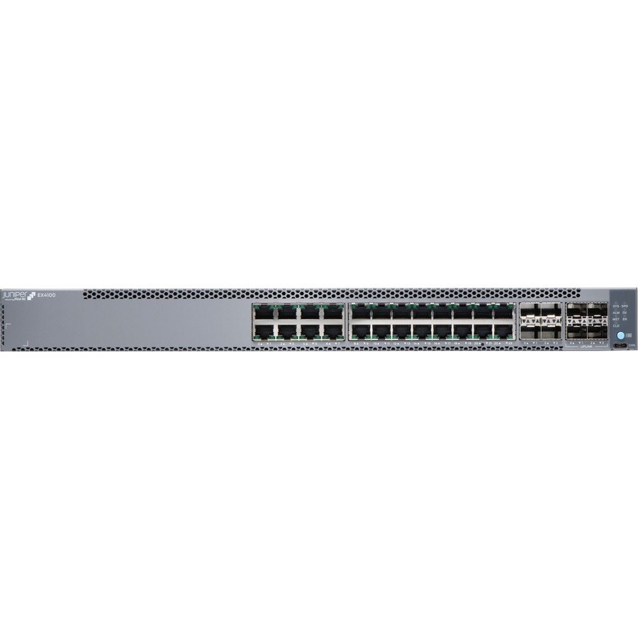 Juniper EX4100 EX4100-24T-DC 24 Ports Manageable Ethernet Switch - 10 Gigabit Ethernet, Gigabit Ethernet, 25 Gigabit Ethernet - 10/100/1000Base-T, 10GBase-X, 25GBase-X - TAA Compliant